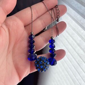 Blue beaded necklace